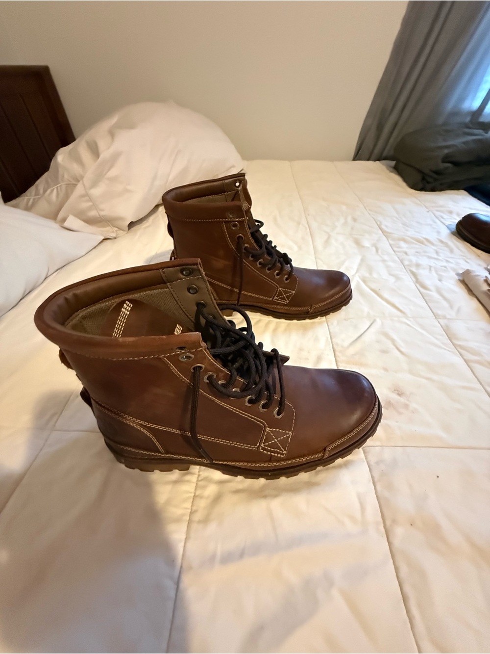 Timberland Brown Leather Lace-Up Work Boots - Picture 2 of 5